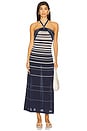 view 1 of 3 Axel Maxi Dress in Accordion Stripe Cream Navy
