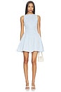view 1 of 4 Martina Mini Dress in Paloma Check Light Blue White