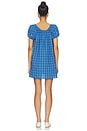 view 3 of 4 Costa Mini Dress in Flor Check Cobalt