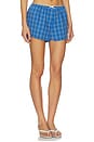 view 2 of 6 Leya Short in Flor Check Cobalt in Flor Check & Cobalt