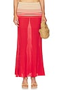 view 1 of 6 Citara Skirt in Accordion Stripe Amber Fawn