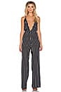view 1 of 3 Shutterbabe Tilbury Stripe Jumpsuit in Navy & Taupe & White