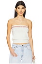 view 1 of 4 Arlette Strapless Top in White & Red Stripe