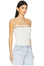 view 2 of 4 Arlette Strapless Top in White & Red Stripe