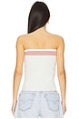 view 3 of 4 Arlette Strapless Top in White & Red Stripe