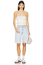 view 4 of 4 Arlette Strapless Top in White & Red Stripe