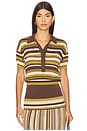 view 1 of 4 Sable Polo Shirt in Espresso Pine Stripe