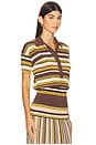 view 2 of 4 Sable Polo Shirt in Espresso Pine Stripe