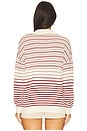 view 3 of 5 Harlow Oversized Polo in Scandi Stripe Red Cream