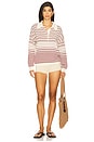 view 4 of 5 Harlow Oversized Polo in Scandi Stripe Red Cream