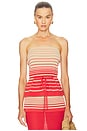 view 1 of 5 Casia Top in Accordion Stripe Amber Fawn