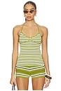 view 1 of 4 Citara Halter Top in Ombre Stripe Macro Juniper
