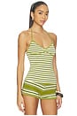 view 2 of 4 Citara Halter Top in Ombre Stripe Macro Juniper