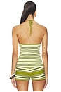 view 3 of 4 Citara Halter Top in Ombre Stripe Macro Juniper