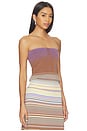 view 2 of 5 Arlette Strapless Top in Daniela Stripe Mocha Col. 26 Lilac