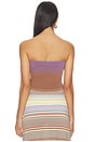 view 3 of 5 Arlette Strapless Top in Daniela Stripe Mocha Col. 26 Lilac
