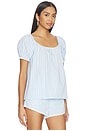 view 2 of 5 Lonny Top in Paloma Check Light Blue White