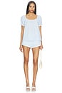 view 4 of 5 Lonny Top in Paloma Check Light Blue White