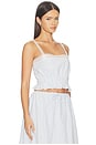 view 2 of 5 Venta Top in Carmen Stripe Light Blue White