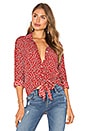view 1 of 5 Hosk Top in Pin Up Bow Print Red