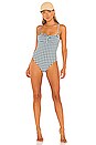 view 1 of 3 Manon One Piece in Gingham Print Blue
