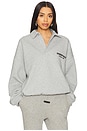 view 2 of 5 Fleece Polo in Light Heather Gray