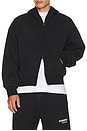 view 4 of 5 Classic Fit Fleece Zip Up Hoodie in Jet Black