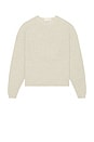 view 1 of 5 Waffle Long Sleeve Crew Neck Sweatshirt in Heather Stone