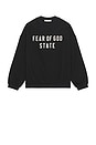 view 3 of 5 90's Fit Fleece Crew Neck Sweatshirt in Jet Black