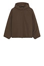 view 1 of 5 Military Nylon Hooded Bomber in Brown