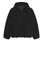 view 1 of 5 Brushed Hooded Bomber in Black