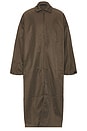 view 2 of 5 Textured Nylon Trench in Brown