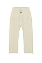view 4 of 6 Relaxed Fleece Sweatpant With Piping in Heather Stone & Cloud White