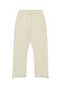 view 5 of 6 Relaxed Fleece Sweatpant With Piping in Heather Stone & Cloud White