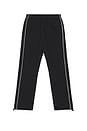 view 4 of 6 Sporty Nylon Relaxed Sweatpant With Piping in Jet Black & Cloud White