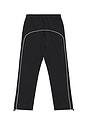 view 5 of 6 Sporty Nylon Relaxed Sweatpant With Piping in Jet Black & Cloud White