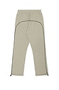 view 5 of 6 Relaxed Fleece Sweatpant With Piping in Concrete Heather & Black