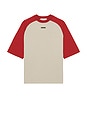 view 4 of 5 T-SHIRT BASEBALL in Smoke Grey & Crimson