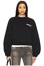 view 2 of 6 Cropped Crewneck Sweatshirt in Black