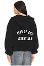 view 1 of 7 Brushed Hooded Bomber Jacket in Black