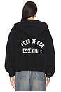 view 5 of 7 Brushed Hooded Bomber Jacket in Black
