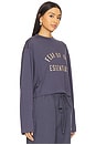 view 2 of 5 Cropped Long Sleeve T-Shirt in Marine