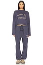 view 4 of 5 Cropped Long Sleeve T-Shirt in Marine