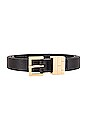 view 3 of 3 Petit Square Buckle Plaque Belt in Noir