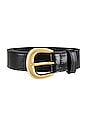 view 3 of 3 Timeless Buckle Belt in Noir & Gold