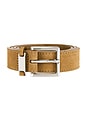 view 3 of 3 The Suede Square Buckle Belt in Light Camel