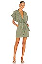 view 1 of 3 Twisted Shirt Dress in Washed Military