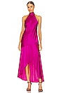 view 1 of 3 Draped Halter Dress in Magenta