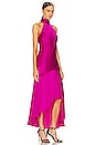 view 2 of 3 Draped Halter Dress in Magenta