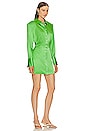 view 2 of 3 Strong Shoulder Mini Dress in Bright Peridot